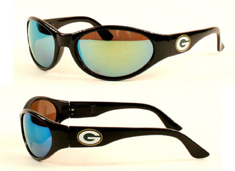 Green Bay Packers NFL Black Wrap Sport Sunglasses