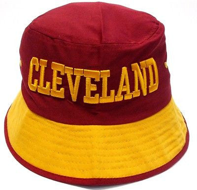 Cleveland Cavaliers Red Bucket Golf Fishing Sun Hat Cap Embroidered Text Logo