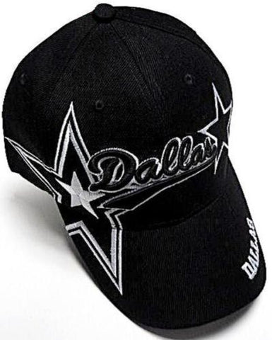 Dallas Black Hat Cap 12 Hats Wholesale Lot Visor Embroidered Double Cowboys Star