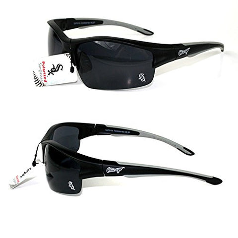 CA Accessories Chicago White Sox MLB Rimless Blade Frame Black Polarized Sunglasses UV Protection Lenses