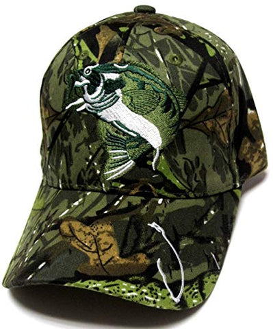 camo fishing hook Largemouth Bass Fishing Fish Hook Camo Hat Cap Adult Men's Adjustable – East American Sports LLC