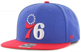 Philadelphia 76ers NBA '47 No Shot Two Tone Captain Blue Flat Hat Cap Snapback