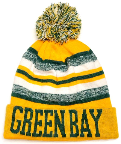 Green Bay Packers Green / Yellow Classic POM Ball Knit Hat Cap Winter Ski Beanie