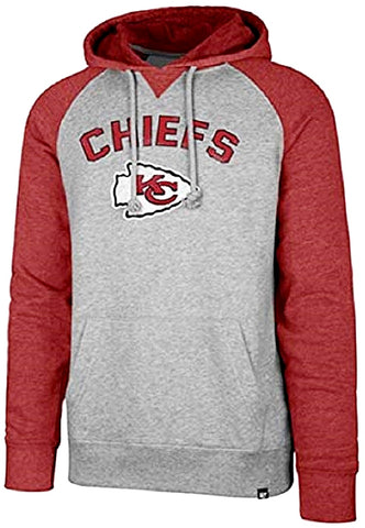 Kansas City Chiefs '47 Vintage Gray Red Match Raglan Hoodie Pullover Sweatshirt Adult Men's Medium