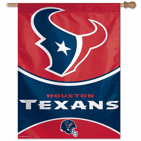 Houston Texans NFL 27 x 37 Vertical Hanging Wall Flag Helmet Logo Bar Banner