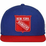 New York Rangers NHL Reebok Flat Brim Hat Cap Blue Two Tone Red Tonal Snapback