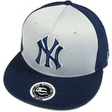 New York Yankees MLB OC Sports Q3 Flat Hat Cap Navy / Gray Two Tone NY Logo OSFM