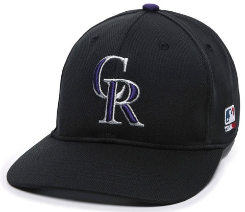 Colorado Rockies MLB OC Sports Hat Cap Solid Black / CR Logo Team Adjustable
