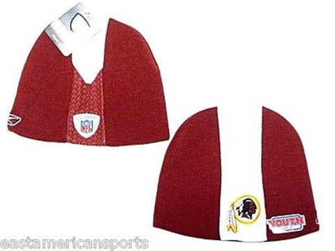 Washington Redskins NFL YOUTH Reebok Sideline Skunk Hat Cap Knit Red Beanie
