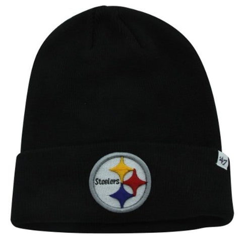 Pittsburgh Steelers Black Cuff Beanie Hat - NFL Cuffed Knit Toque Cap