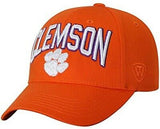 Clemson Tigers NCAA TOW Full Orange Text Hat Cap Adult Men's Snapback Adjustable