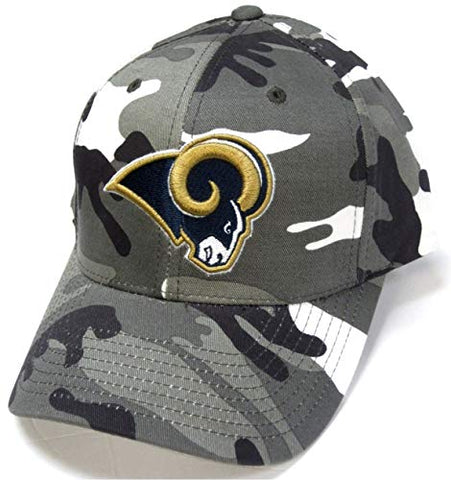 NFL Team Apparel Los Angeles Rams Gray White Woodland Camo Hat Cap Adult Men's Adjustable