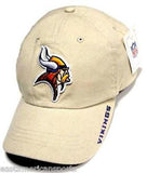 Minnesota Vikings NFL Khaki Tan Slouch Hat Cap w/ Logo & Slide Buckle Adjustable
