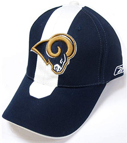 NFL Team Apparel Los Angeles Rams Navy Blue Skunk Stripe Hat Cap Adult Men's Adjustable
