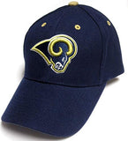 NFL Team Apparel Los Angeles Rams Navy Blue Structured Hat Cap Adult Men's Adjustable