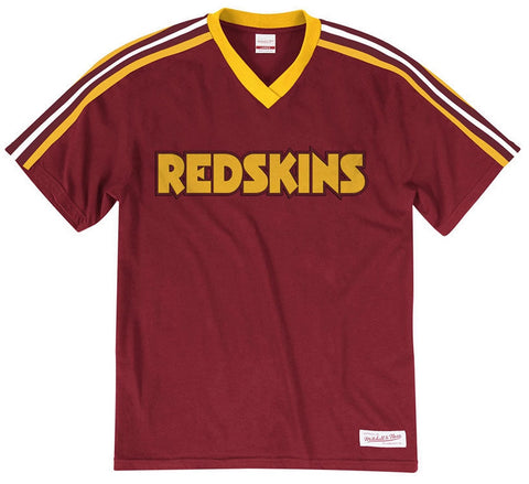 Washington Redskins NFL Mitchell & Ness Vintage Overtime Win V-Neck Tee T-Shirt Adult Men's Large L